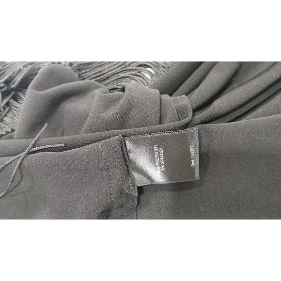 Norma Kamali‎ Women's Black Lamp Shade Fringe Sleeveless Jersey Dress Size M - Picture 7 of 7